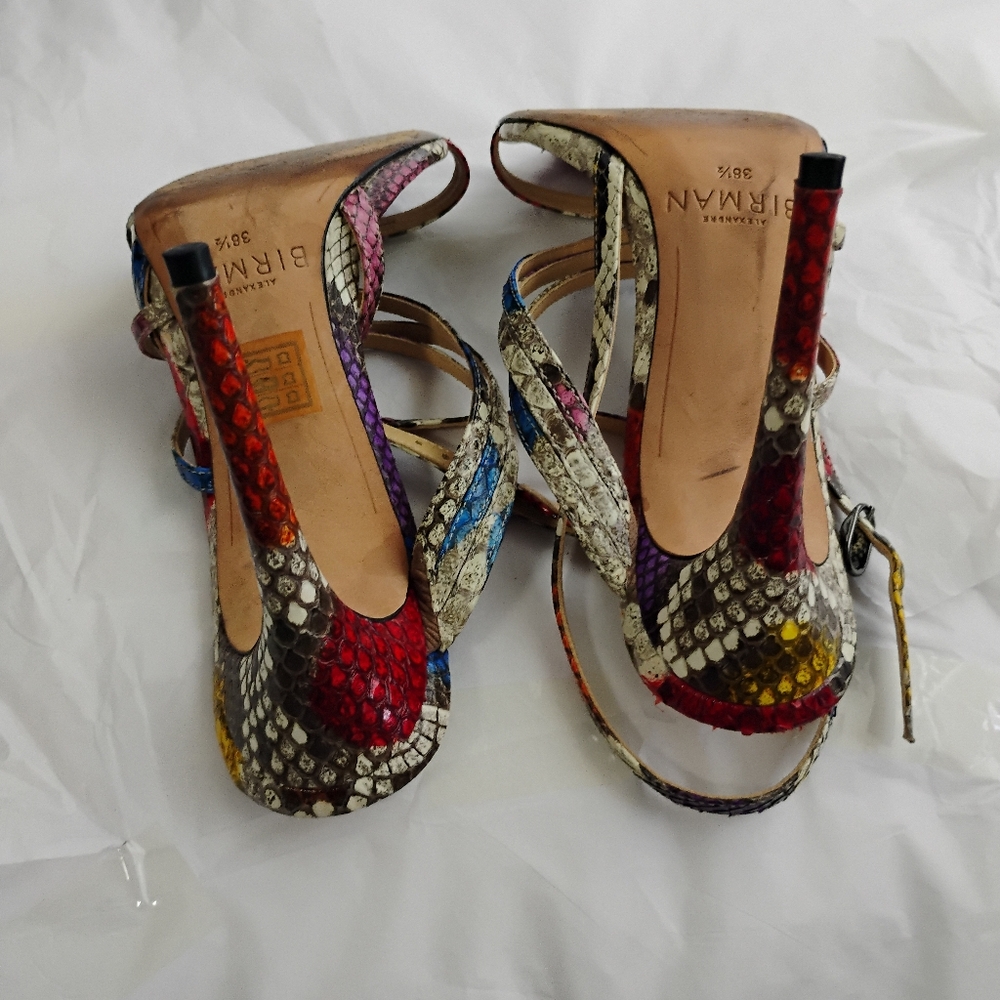 Birman Python Multicolor Heel Sandals Luxury 38.5 - image 5